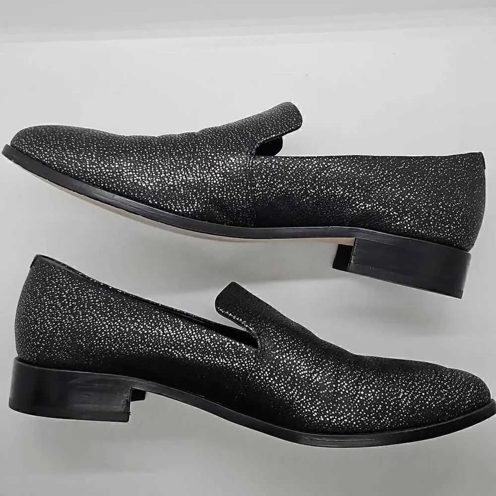 Size 8 Womens Paige Metallic Pointed Loafers Gunmetal
